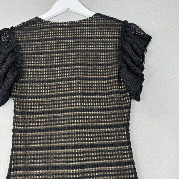 Max Studio Womens Dress Extra Small Black Crochet Midi Whimsigoth Fairy Grunge - Picture 8 of 11